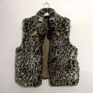 Vintage Valerie Stevens Leopard Faux Fur Vest